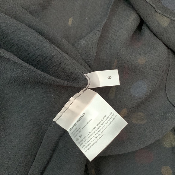 Reformation Black Polka Dot Mabille Dress - Picture 5 of 6